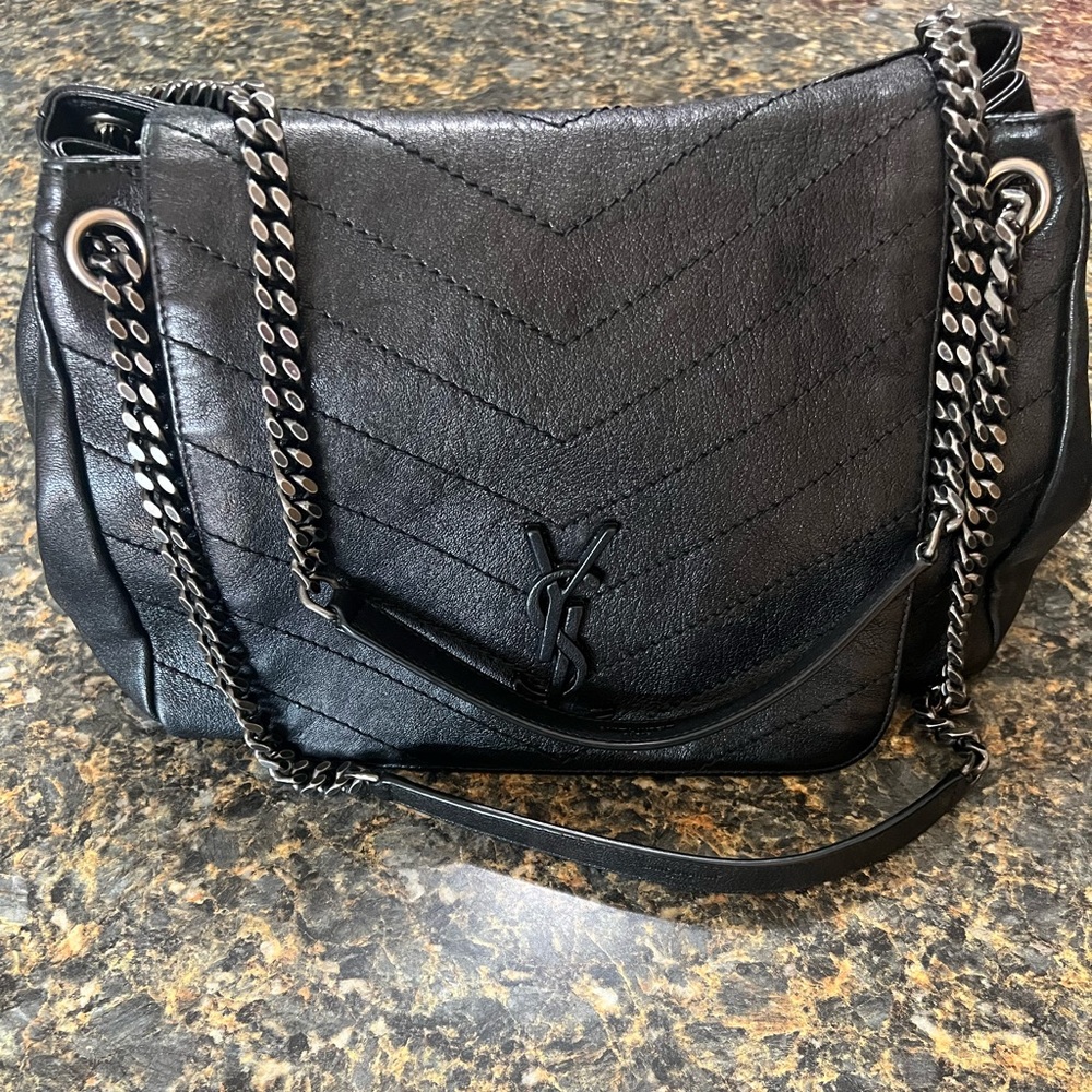 YSL Authentic Black leather handbag in Great condition Worn 4 times.
